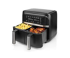Nedis - Hot air fryer - Two separate baskets - High speed air circulation technology - 200°C-200°C - Timer from 1 to 60 minutes - Overheat protection - 2x3.8 L - SYNC function