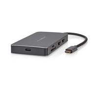 Nedis Hub USB-C to RJ45 / 3USB-A / Micro SD / USB-C PD 3.0 / 2HDMI 4K 5Gbps 0.2m