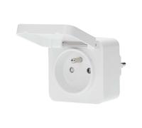 Nedis IP44 Waterproof Smart Outdoor Socket with Zigbee 3.0 Power Meter, White