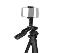 Nedis Lightweight Traveler Tripod for Camera and Smartphone, 160cm Adjustable Height, Pan & Tilt Head, Phone Holder and Carry Bag Included - Black