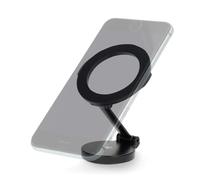 NEDIS Magnetic Car Phone Holder, Dashboard and Windscreen Mount, Foldable 360 Degree Rotation, Includes Magnetic Finger Ring, Compatible with MagSafe Phones - Black