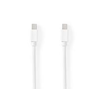 NEDIS Mini DisplayPort Cable | DisplayPort 1.4 | Mini-DisplayPort Male | Mini-DisplayPort Male | 48Gbps | Nickel Plated | 2m | Round | PVC | Polybag 2m White