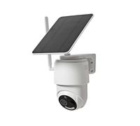 Nedis Motorised Outdoor Security Camera with Solar Panel 4G, White