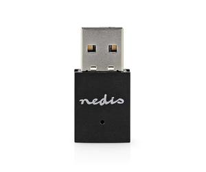 Nedis Network Dongle, Wireless 300n USB 2.0 Adapter for Stable Wi-Fi Connection, Supports 2.4 GHz and 5 GHz Dual Band, Compact Design - Fits Laptops Without Blocking Other USB Ports