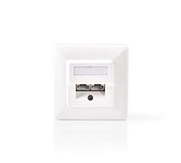 Nedis Network Wall Box, RJ45 Wall Plate With 2 RJ45 Network Connections, Surface And Flush Mounted, Cat 5e Shielded, Gold Plated Contacts