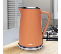 Nedis 1.7L Soft Touch Jug Kettle with Wood Effect Handle, Overheat Protection, Removeable Filter, 2.2KW - Matte Orange
