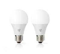 Nedis Pack of 2 Connected Bulbs Wi-Fi LED RGB 9W 806lm E27 in Plastic, White [EEK: F]