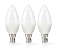 Nedis Pack of 3 E14 LED Bulbs 2.8 W 250 lm 2700 K Candle Shape, White [EEK: F]