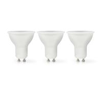 Nedis Pack of 3 LED GU10 Spots 4,5W 345lm 2700K IPX2 Plastic Bulbs, White [EEK: F]