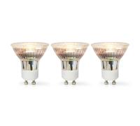 Nedis Pack of 3 LED GU10 Spots 4,5W 345lm 2700K IPX2 Vintage Bulbs, White [EEK: F]