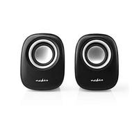 Nedis 2.0 12W USB Powered Speaker Set for PC Computer Laptop Black/Silver
