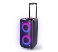 NEDIS Portable Bluetooth Party Speaker, 240W Peak Power, with Mega Bass, LED Lights, 5hr Playtime, Retractable Handle & Wheels, AUX/USB / 6.35mm Mic Input for Karaoke