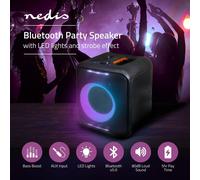 Nedis Portable Bluetooth Party Speaker Lights Heavy Bass Aux + 6.35mm Mic Input