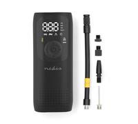 Nedis Portable Tyre Inflator, Rechargeable Air Compressor with Digital Display, LED Torch, 150 PSI Max Pressure, USB-C Charging, for Car, Bike, Motorcycle, Footballs, Inflatables & More