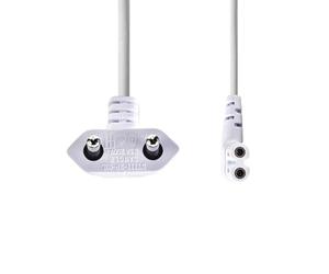 NEDIS Power Cable | Euro Male | iec-320-c7 | Right Angle | Left Angled | Nickel Plated | 2.00 m
