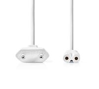 Nedis Power Cable With Euro Connector IEC-320-C7 To Euro Male, 2.0m Flat PVC Cable