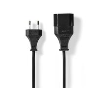 NEDIS Power Extension Cable | EUR plug | EUR plug | 5.00 m | Round | Black | Envelope