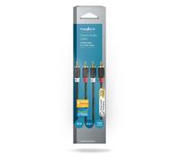 Nedis Pure 0.5m Twin 2x RCA Phono Male Plug to Plug Lead Audio Speaker Cable