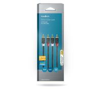 Nedis Pure 3m Twin 2x RCA Phono Male Plug to Plug Lead Audio Speaker Cable