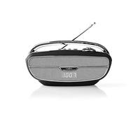 Nedis Retro Radio FM & Bluetooth 60W, Mic, AUX, USB, MicroSD, Portable, 7H Playtime, Black & Silver