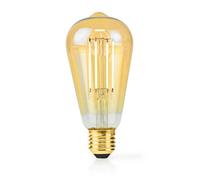Nedis Retro Vintage Led 4.9W Edison Style Straight Filament St64 Light Bulb E27, 470 Lm, Dimmable, Extra Warm White