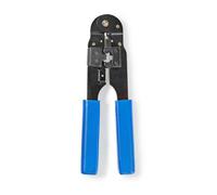 Nedis Crimp Pliers Tool for RJ45 8P8C Connectors, Cutting, Stripping & Crimping Tool for CAT5, CAT5e, CAT6, CAT6a Cables, Durable Steel & Blue ABS Handle, Installation Tool for ISDN & UTP Networks