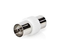 NEDIS Satellite & Antenna Adapter, IEC Coaxial Coupler, Female to Female, 75Ohm - This Coax Coupler Is Suitable for Connecting Two Coaxial Cables to Each Other