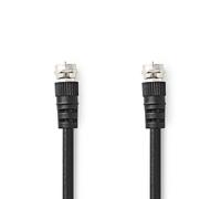 NEDIS Satellite & Antenna Cable, F-Connector Male to Coax (IEC) Male, Double Shielded for Interference-Free Transmission, Twist-On Molded Plugs, 1.5m, Black