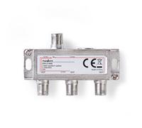 Nedis Satellite F Type Splitter 5 - 2400 Mhz 10.5 Db, 1 Input 3 Output, 75 Ohm, Zinc, Silver