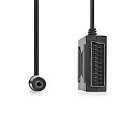 NEDIS SCART Adapter Cable, SCART Plug to Socket with 3.5mm Audio Jack, Connect Headphones to TV Without Muting, Separate Audio from SCART Signal - 0.20m