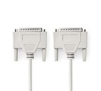 NEDIS CCGP52100IV50 Serial Cable | D-SUB 25-Pin Male | D-SUB 25-Pin Male | Nickel Plated | 5.00 m | Round | PVC | Ivory | Polybag