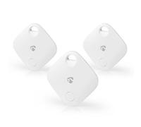 Nedis Set of 3 Bluetooth Object Trackers with Sound Alarm and 40 m Range, White