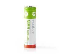 Nedis Set of 4 NiMH AA 1.2V DC 2000mAh Pre-Charged Rechargeable Batteries,