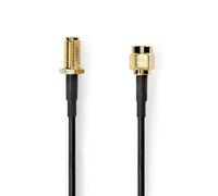 Nedis SMA Antenna Cable, Male to Female, 2.00m, 50 Ohm, Gold-Plated Connectors, Suitable for Connecting Modems, Routers, Satellite Antennas to TV or Decoder - Black