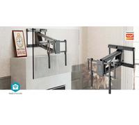 Nedis Smart W-Fi Motorised Lift Electric TV Wall Mount Bracket for 37-75" Screen Max 35kg Adjustable Height Tilt and Swivel with Remote and App Control