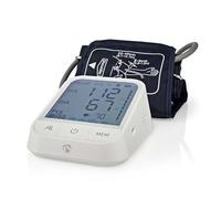 Nedis Smart Upper Arm Blood Pressure Monitor, Clinically Validated with Bluetooth, Irregular Heartbeat Detection, WHO Colour Indicator, 4.3 Inch LCD Screen, 2x99 Memory, 22-42 cm Cuff - White