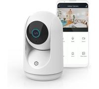 NEDIS Smart Wi-Fi Pan Tilt Indoor Camera, 3MP Full HD 1296p, Night Vision, Motion & Human Detection, Customisable Zones, Two-Way Audio, Cloud or MicroSD Storage, Works with Alexa & Google