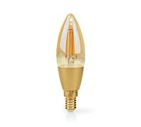 Nedis Smartlife LED Filament Bulb, Dimmable Candle E14, Combine Modern Technology with Classic Looks, Control Brightness via App, Voice Control with Alexa or Google Home, Warm White