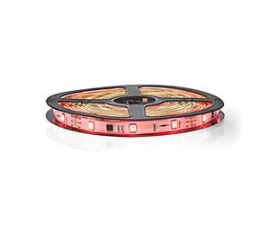 Nedis Smartlife LED Strip, 5m Indoor Multi Colour Wi-Fi LED Light Strip with Voice Control Compatible with Google Home and Alexa, Double-Sided Adhesive, Cuttable Length, App-Controlled Lighting