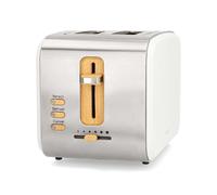 Nedis Soft Touch Toaster 2 Wide Slots for Toast Bagels Muffins, 6 Settings White