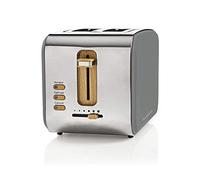 Nedis Soft Touch Toaster with 2 Wide Slots for Toast, Bagels or Muffins, 6 Toasting Settings, Reheat, Defrost and Cancel Functions, Grey