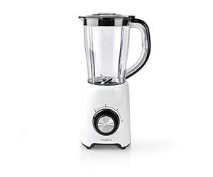 Nedis Stand Blender, 800W, 1.5L Plastic Jug with Stainless Steel Blades, 2 Speed Settings & Pulse, Anti-Slip Feet, Refill Lid - Black/White