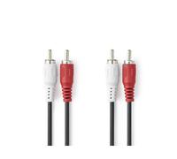 Nedis Stereo Audio Cable 2 RCA Male to Male 1m Stable Connection, Multicolor