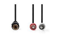 Nedis Stereo Audio Cable 2 RCA Male to RCA Female 0.20m Stable Sound