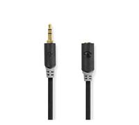 Nedis Stereo Audio Cable Jack 3.5mm Male to 3.5mm Female 1m, Charcoal-grey
