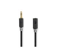Nedis Stereo Audio Cable Jack 3.5mm Male to 3.5mm Female 2m, Charcoal-grey