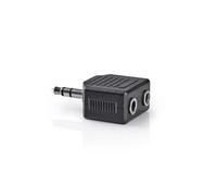 Nedis Stereo Audio Jack Headphone Adapter Splitter 3.5mm Male To 2X 3.5mm Female, Black