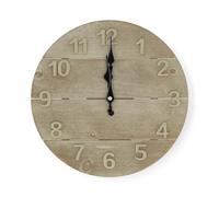 Nedis Stylish Rustic Easy To Read Numbers Circular Wooden Wall Clock with Quartz Movement for Precision and Accuracy - 30 cm Diameter