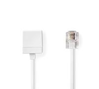 NEDIS Telecom Extension Cable, Flat RJ11 Phone Cord, Compatible with Analogue and Digital Devices - 5.0m