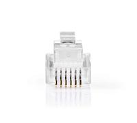 NEDIS Telecommunications Connector Telecommunications Connector - RJ12 Male - Pack of 10 - Transparent